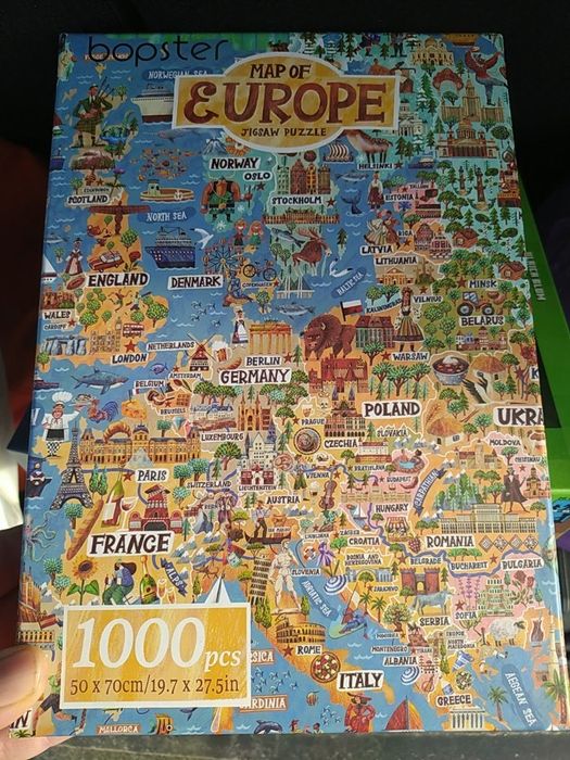 Puzzle mapa Europy 1000 elementów