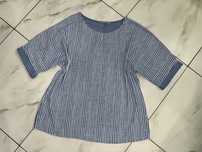 Женская льняная рубашка блуза кофточка LVClothing 54-56 2XL-3XL Италия