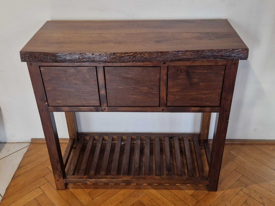 Szafka drewniana łazienkowa pod umywalkę ręcznie wykonana