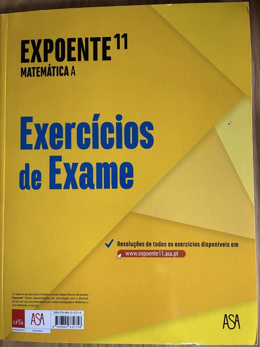 Livro Expoente 11 e 12 Matemática A de Exercícios de Exame novos