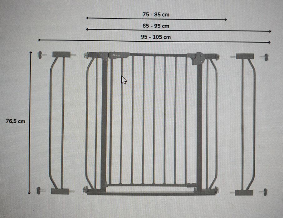 Bramka ochronna na schody dla dziecka lub psa, Lionelo 76-105cm