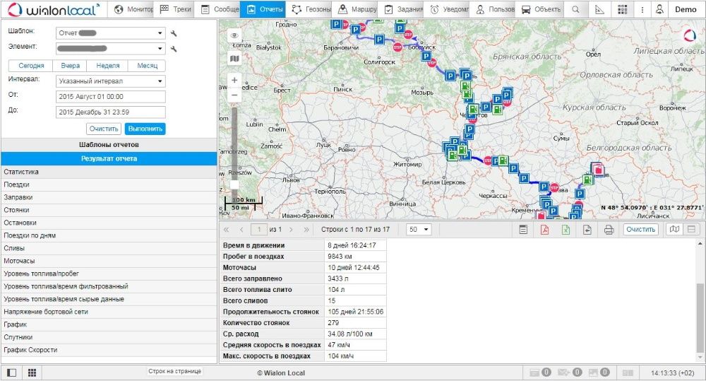 GPS моніторинг автопарку з контролем палива (Трекер + ДУТ)