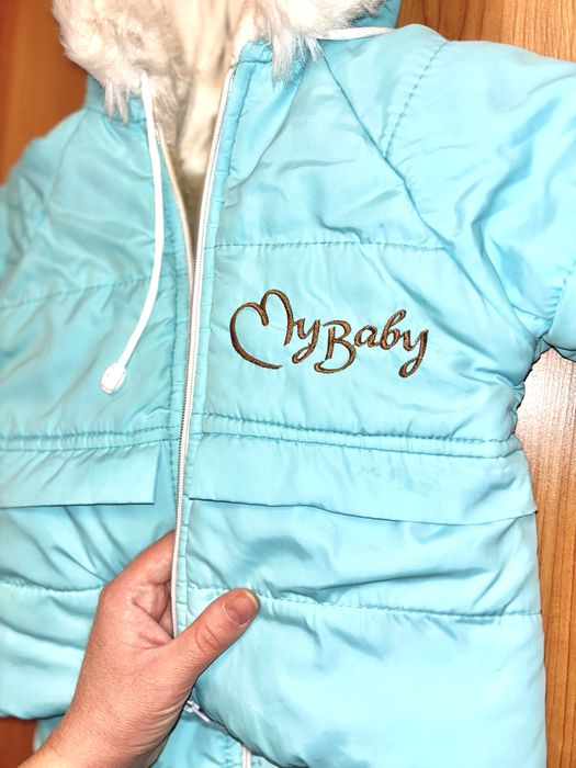 Зимовий дитячий комбінезон на овчині 86 розмір