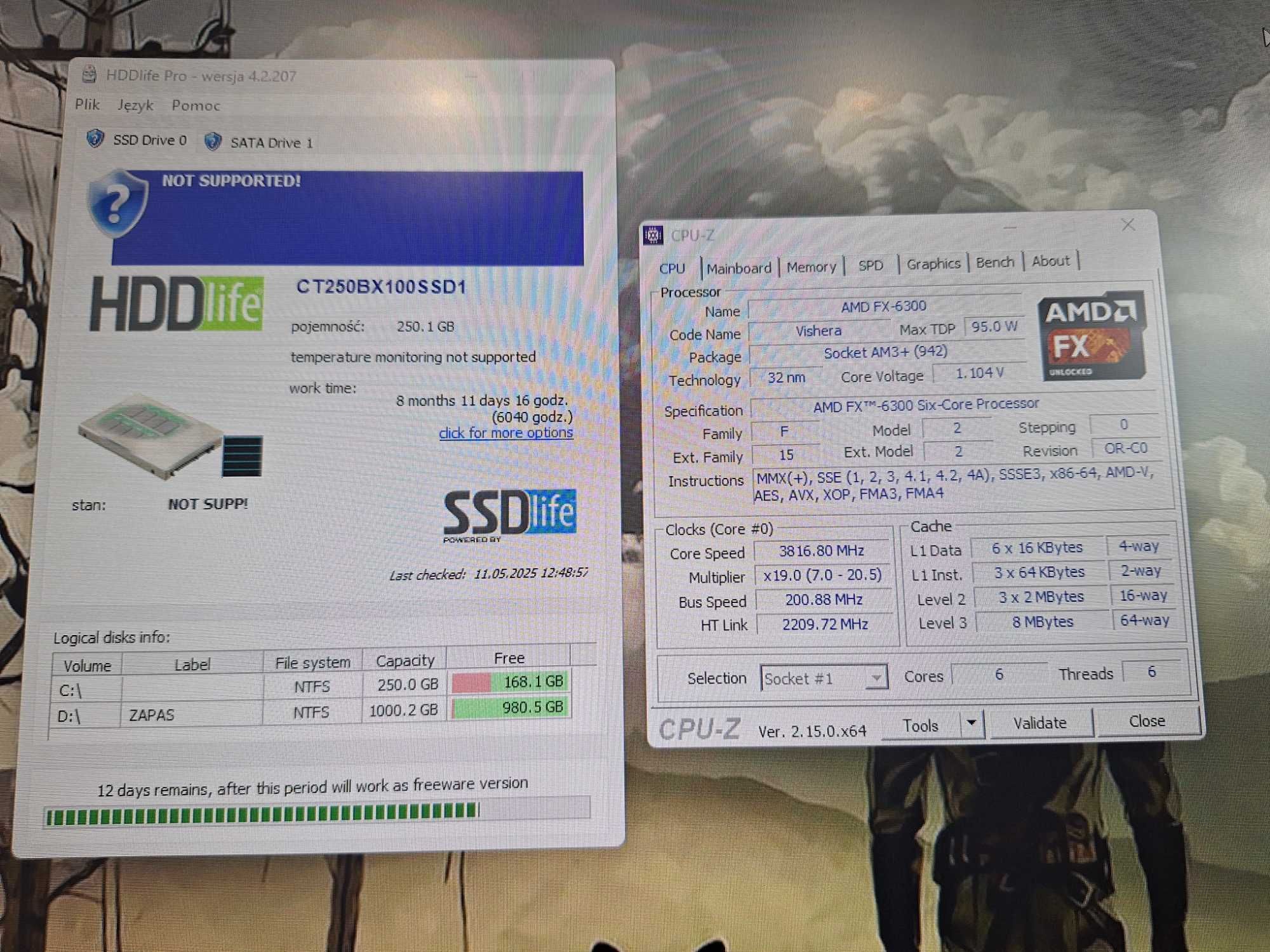 Komputer PC - AMD FX6300, GTX 1050Ti, RAM 16GB DDR3, 2xHDD