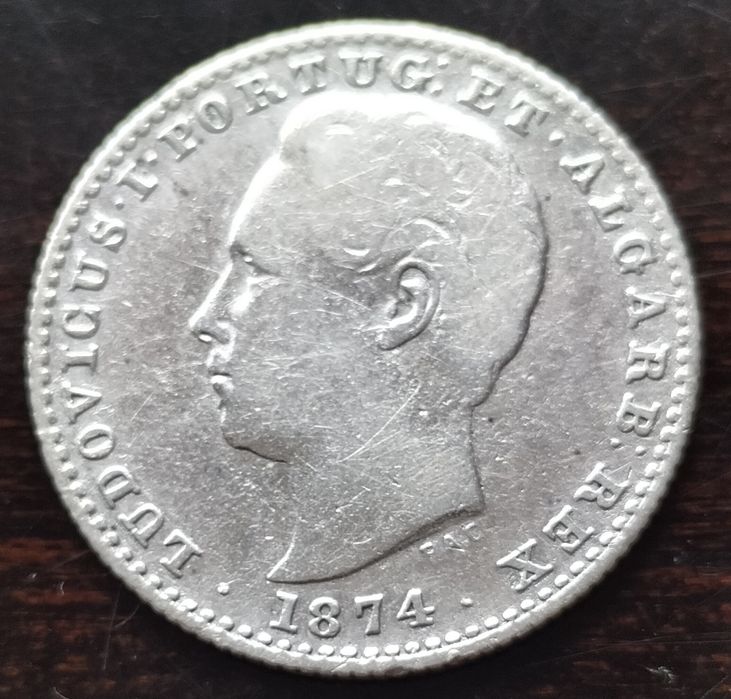 Moeda Prata 100 Reis 1874 Data Muito Rara