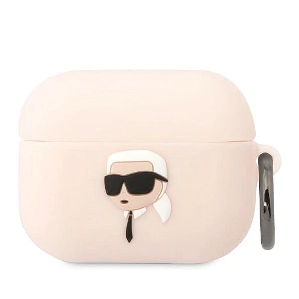Etui Karl Lagerfeld Silicone Karl Head 3D na AirPods Pro - różowe