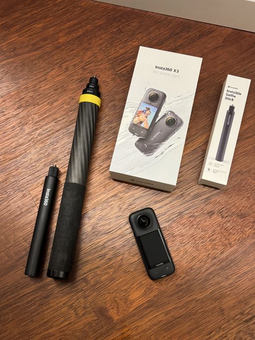 Insta360 X3 + Invisible Stick 3 m + krótszy kijek — creator combo
