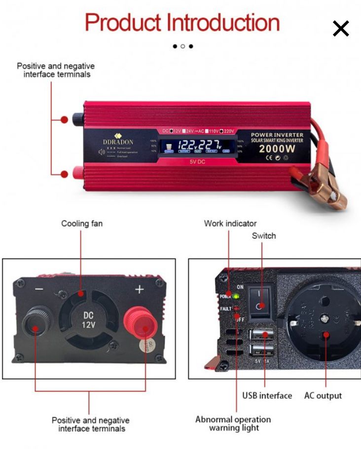 Інвекто/Перетворювач напруги 2000W DDRADON