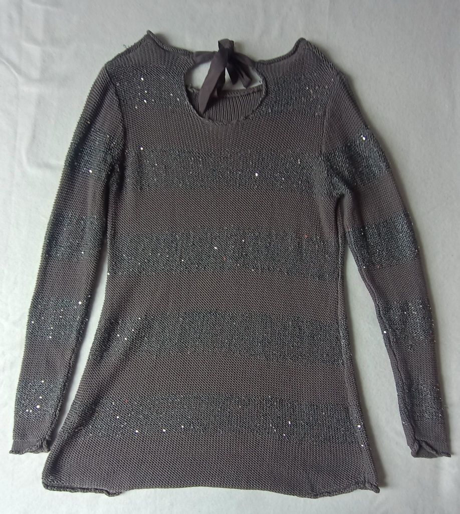 Szary sweter/tunika, połyskująca, Gina Benotti, rozmiar S (36/38)