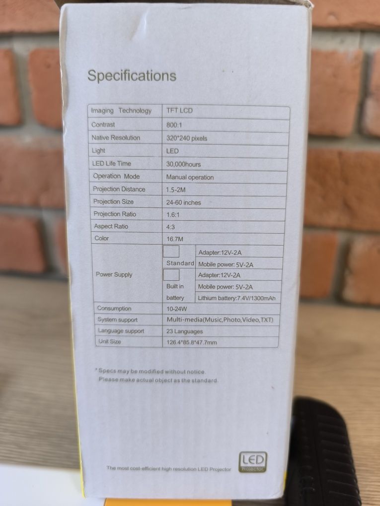 Likwidacja sklepu wyprzedaż Przenośny rzutnik mini projektor LED FULL