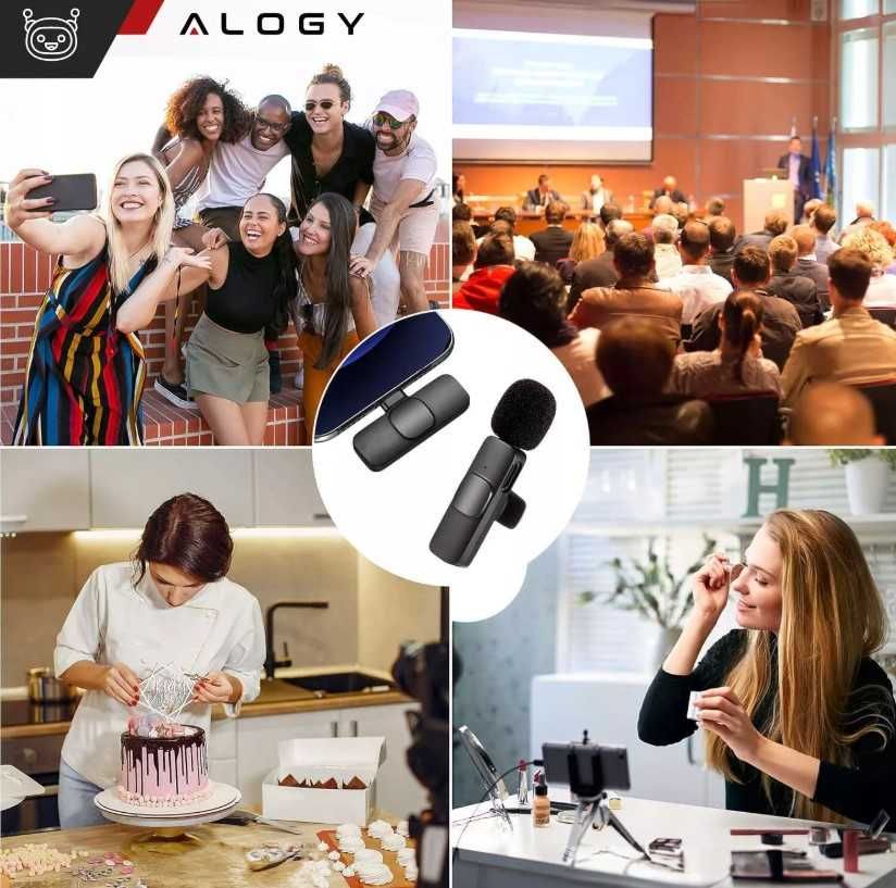 2x mikrofon KRAWATOWY bezprzewodowy mały iOS do telefonu iPhone