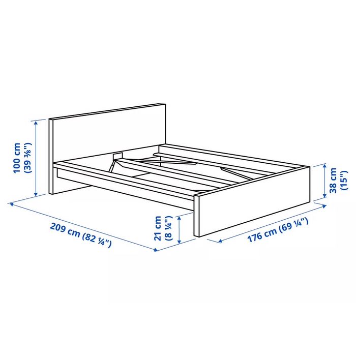 Cama ikea com colchao e 2 mesinhas