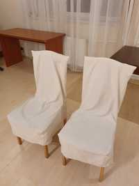 2 krzesła drewniane bukowe+pokrowce