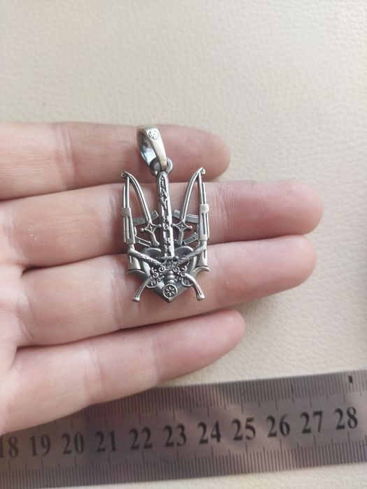 Кулон трезуб подвеска серебро