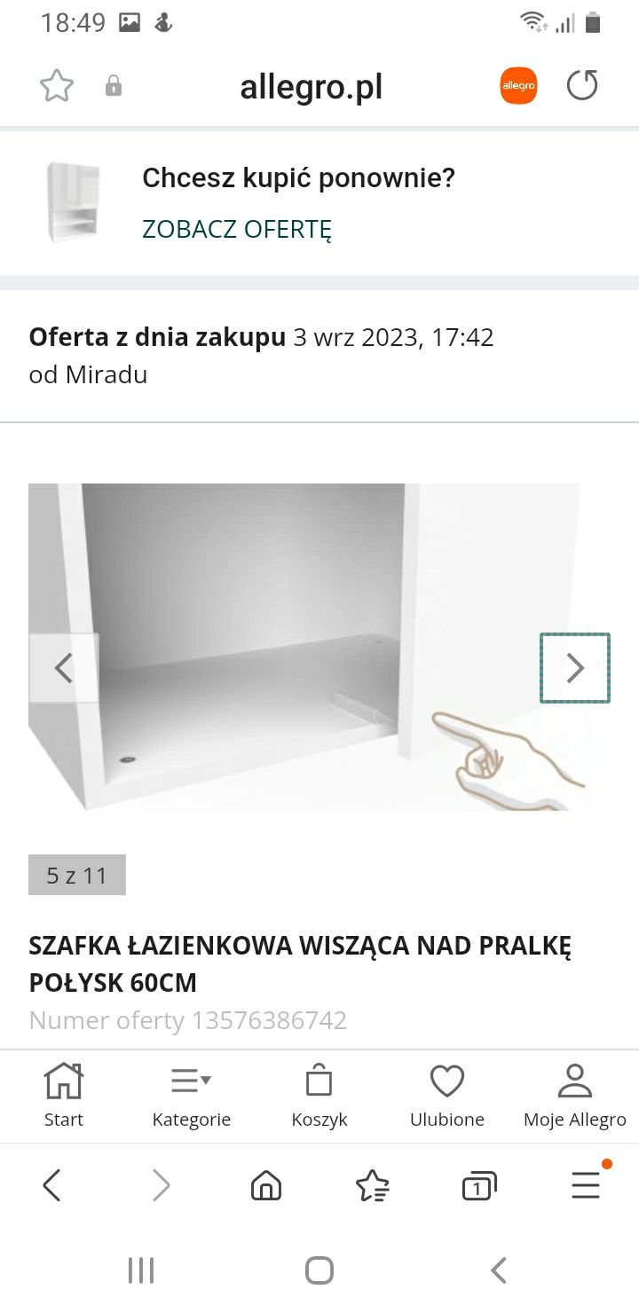 Szafka wisząca lakierowana