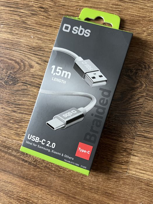 Kabel typu C SBS 1,5m srebrny