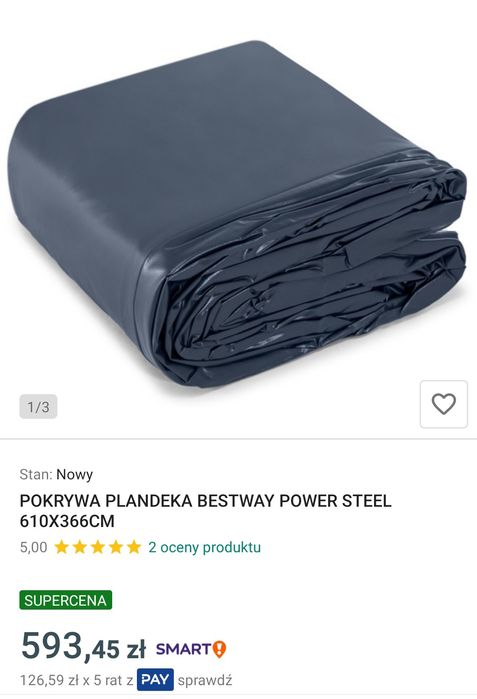 Pokrywa osłona przykrycie na basen stelażowy ogrodowy 610x366 Bestway