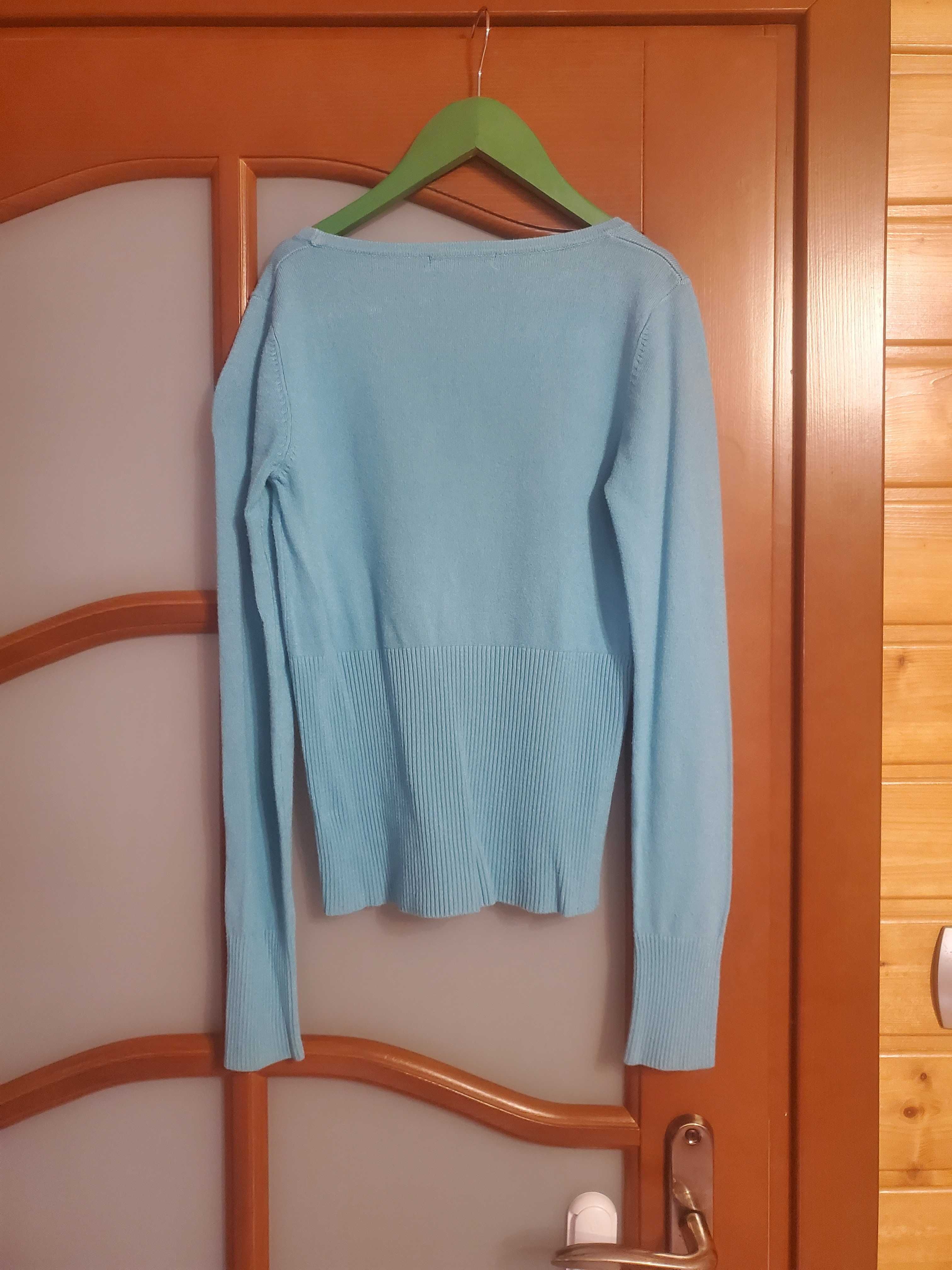 Sweter damski niebieski rozpinany rozmiar 34 XS