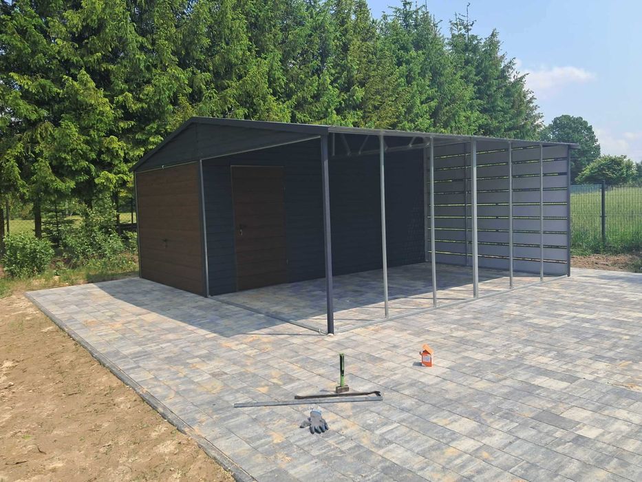 Garaż blaszany, wiata. WZMOCNIONY PROFILAMI. Producent. Cała POLSKA