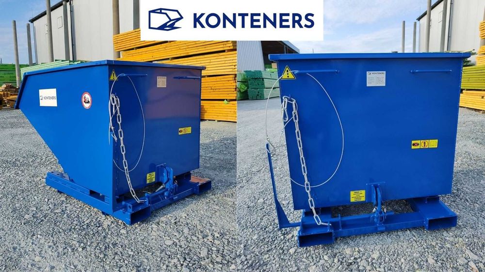 Kontener metalowy samowyładowczy 1m3 na odpady do kontener hakowy KP
