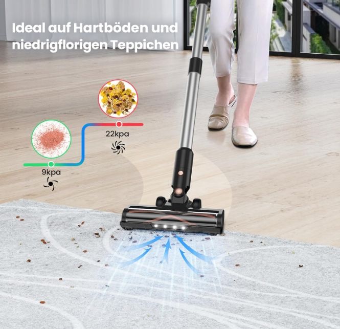 Bezprzewodowy odkurzacz pionowy Belife S10 22Kpa Filtr Hepa LED