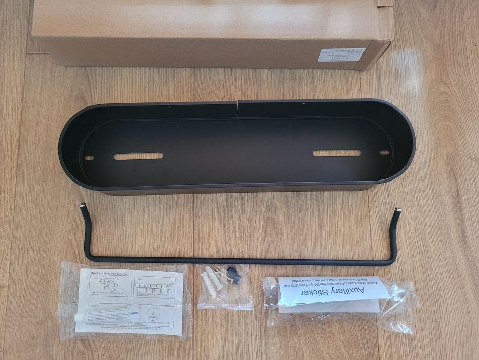 Półka łazienkowa, 38x6 cm, czarna