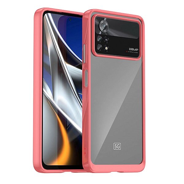 Etui Outer Braders z Ramką do Xiaomi Poco X4 Pro 5g czerwony