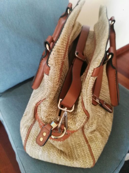 Mala tecido palhinha