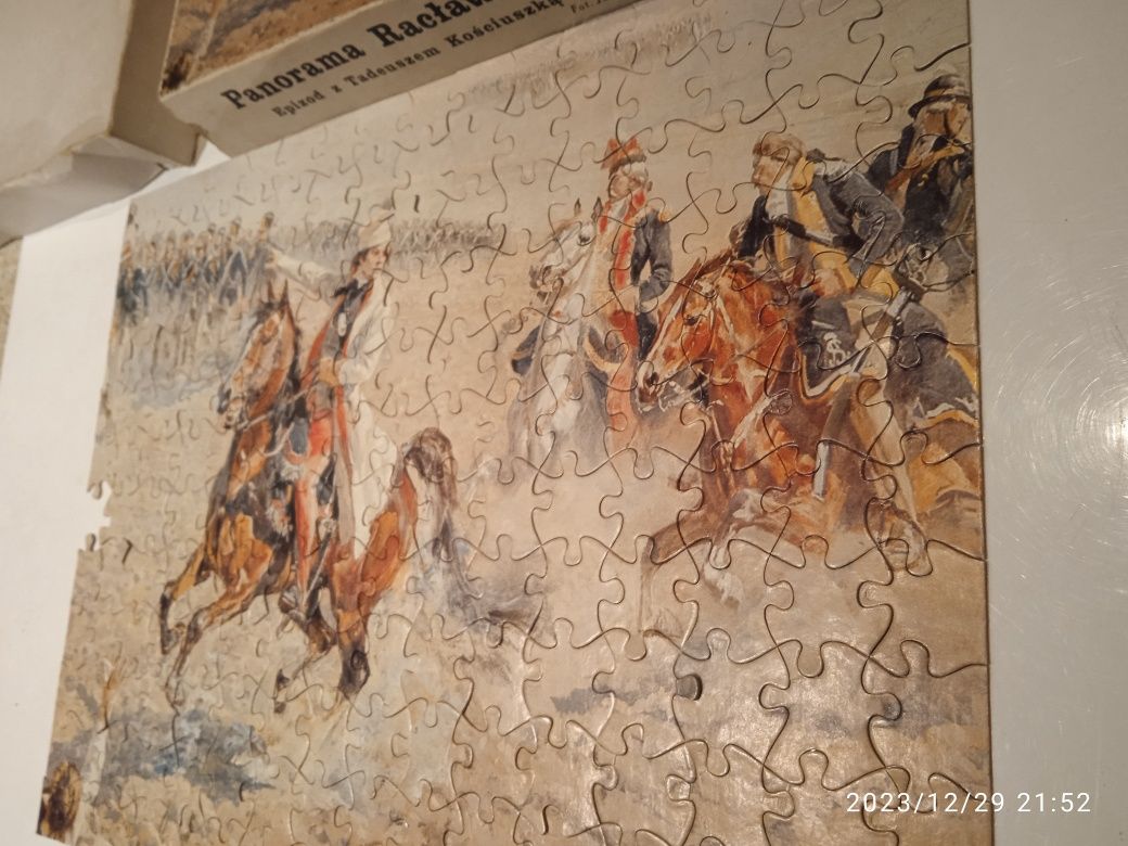 PRL Puzzle Panorama Racławicka 192 elementy 30x40cm Tadeusz Kościuszko