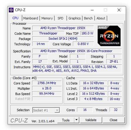 AMD Threadripper 1950x TR4 Chłodzenie wodne Gwarancja