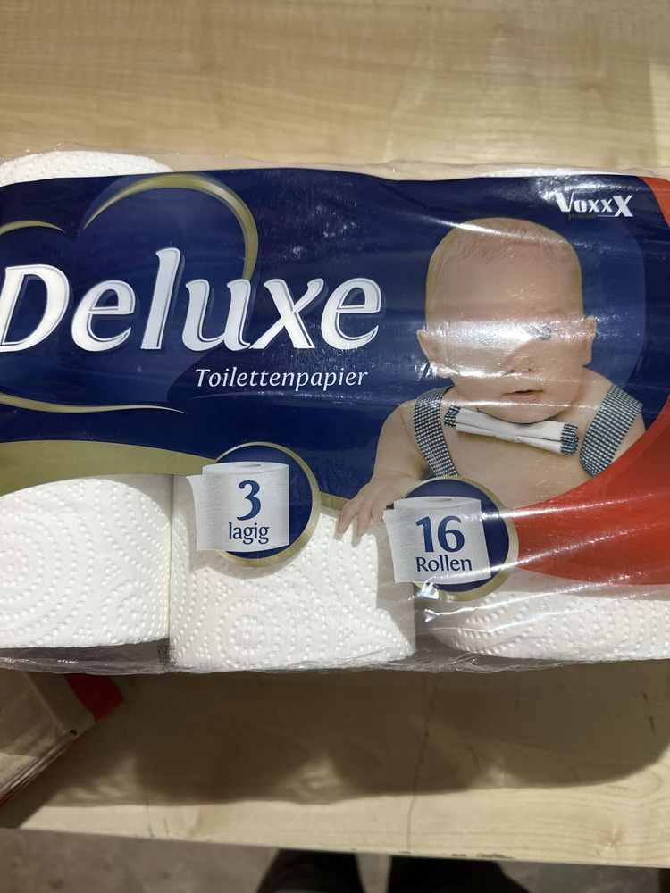 Туалетний папір Deluxe 16 рулонів Німеччина