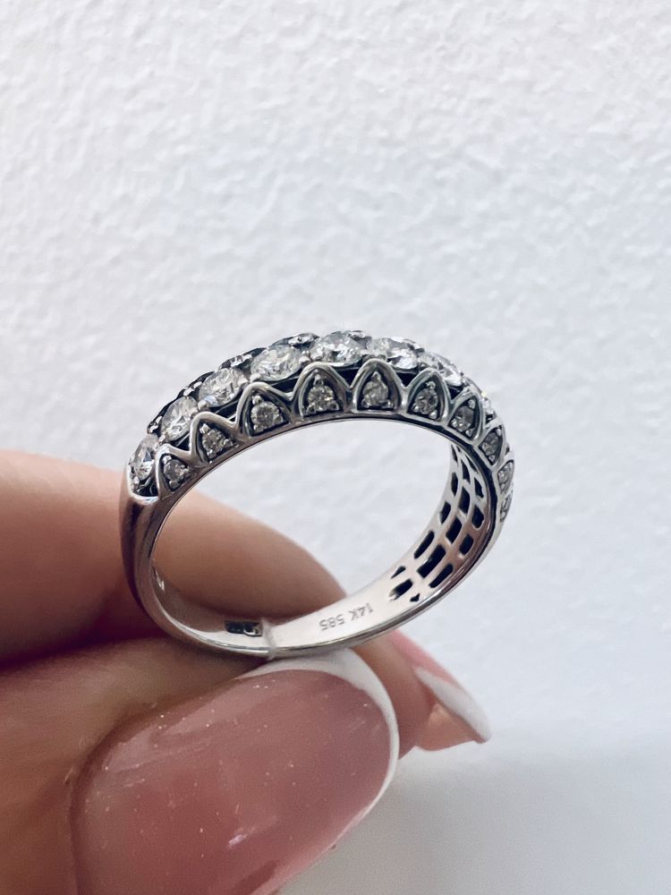 Оригинальное золотое кольцо с бриллиантами 0,41ct белое золото 585 пр