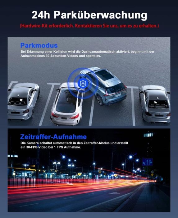 AVYLET Kamera Samochodowa 4K 1080P Przód Tył WiFi GPS