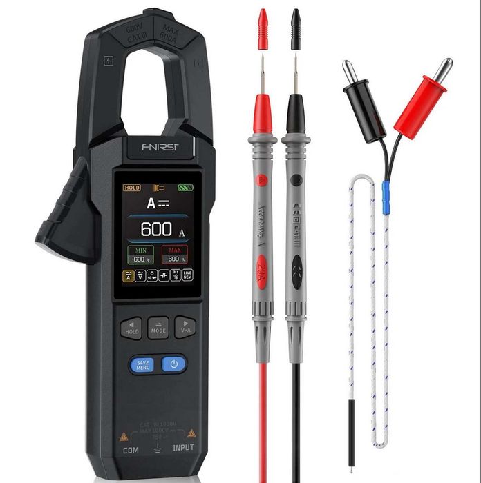 Токовые клещи мультиметр FNIRSI DMC-100 с термопарой AC/DC
