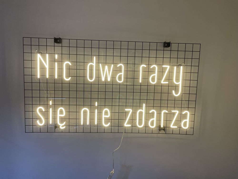 Napis LED - Nic dwa razy sie nie zdarza neon ślubny
