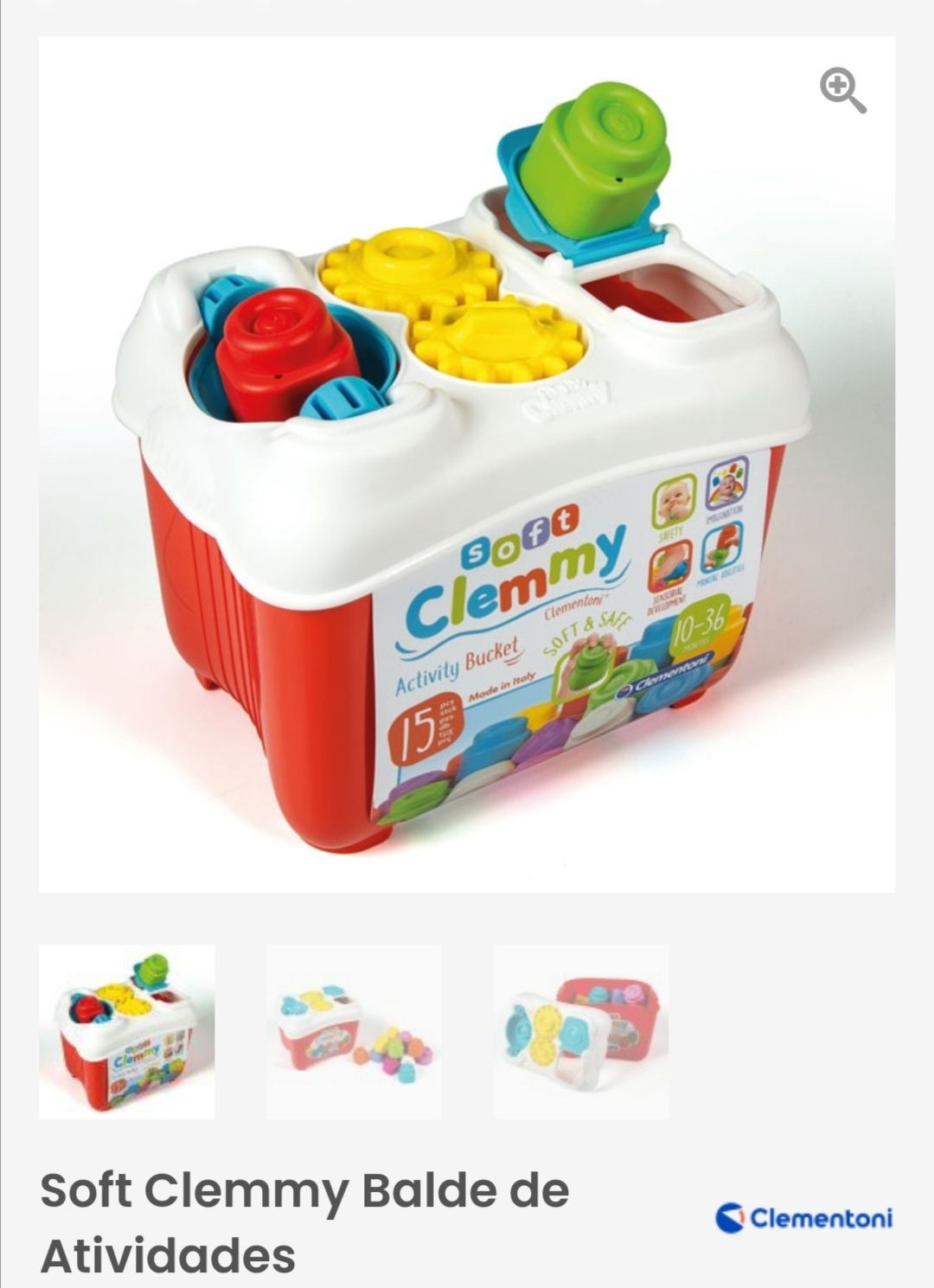 Soft Clemy: Elefante, comboio sensorial e balde de atividades