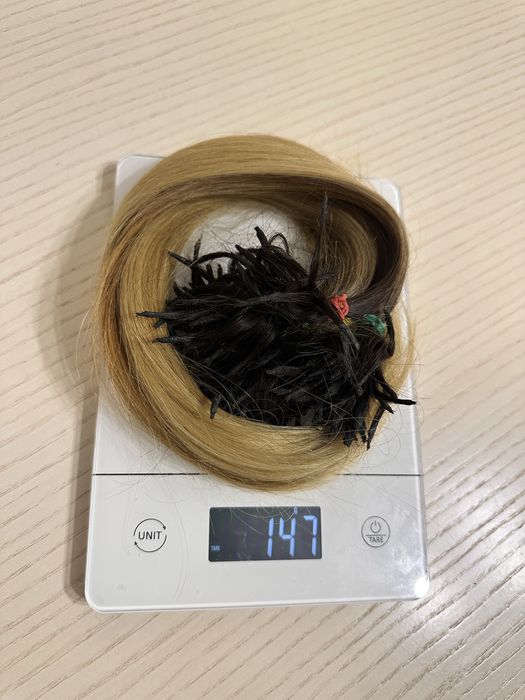 Натуральне словʼянське волосся для нарощування 62 см, 147 грам