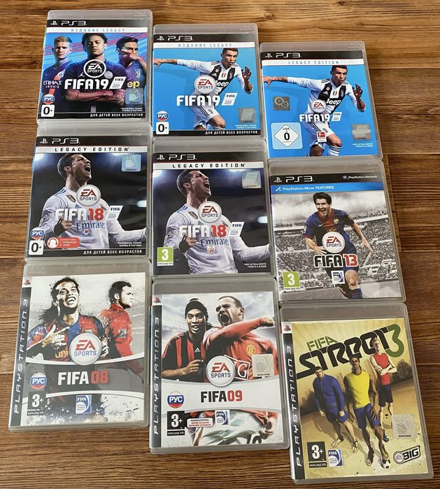 Sony PS3: FIFA 19, PES 2018, NBA, NHL, NBA Jam, Backbreaker, NFL.