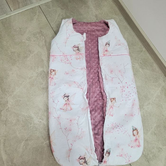 Sliczny ocieplany spiworek Minky wróżki 82/45cm. Idealny na 6-15 m-cy