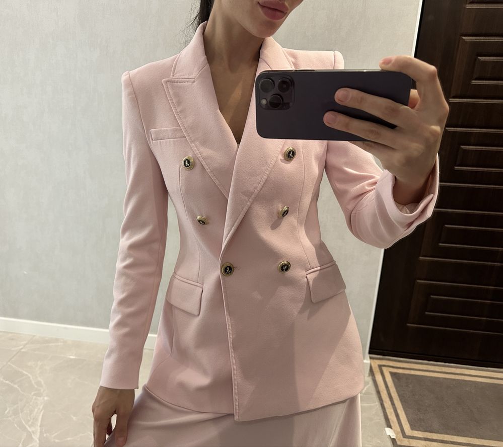 Приталенный жакет пиджак zara