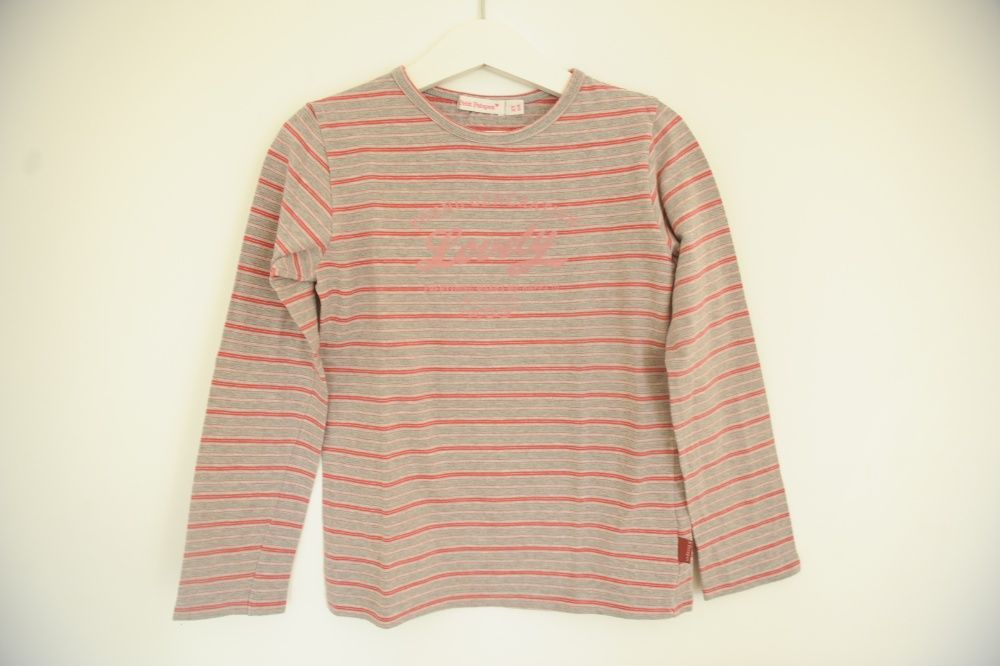 Camisola mangas compridas às riscas rosa - Petit Patapon