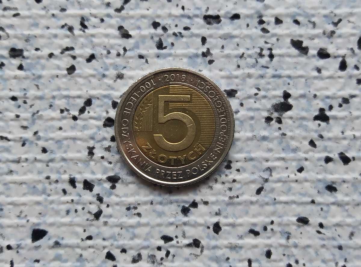 Polska. 5 złotych 2018. 100 lecie niepodległości UC#104