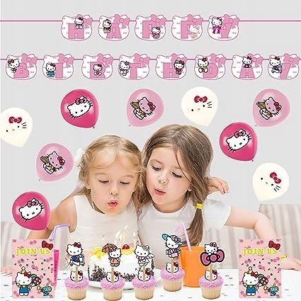 Dekoracja Hello Kitty zestaw urodzinowy -43 części Balony Baner