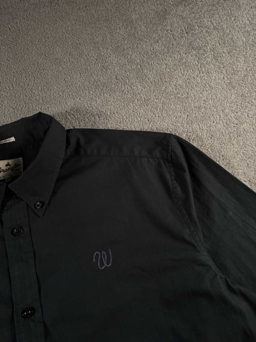 Koszula Wrangler XL Czarna Długi Rękaw Haft Vintage Bawełniana
