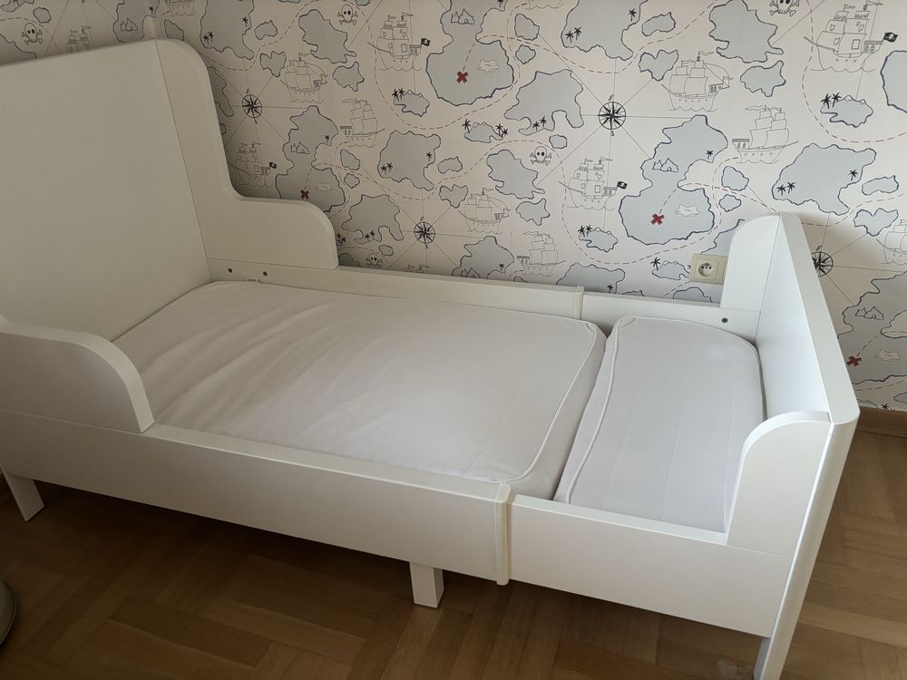 Łóżko łóżeczko Ikea Busunge rozsuwane 80x200 plus materac ikea