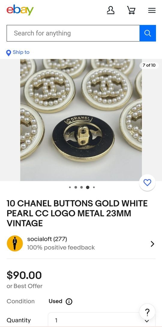 Пуговицы Chanel 23, 20 ,18 mm