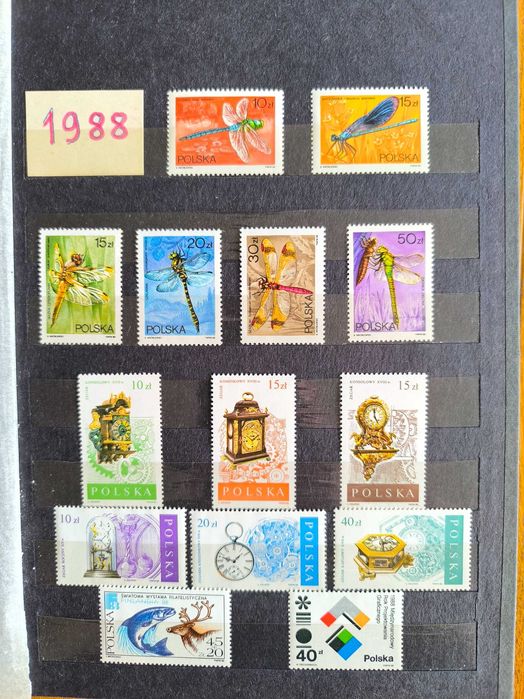 Znaczki Polskie 1988r-1989r | KOMPLET| + klaser
