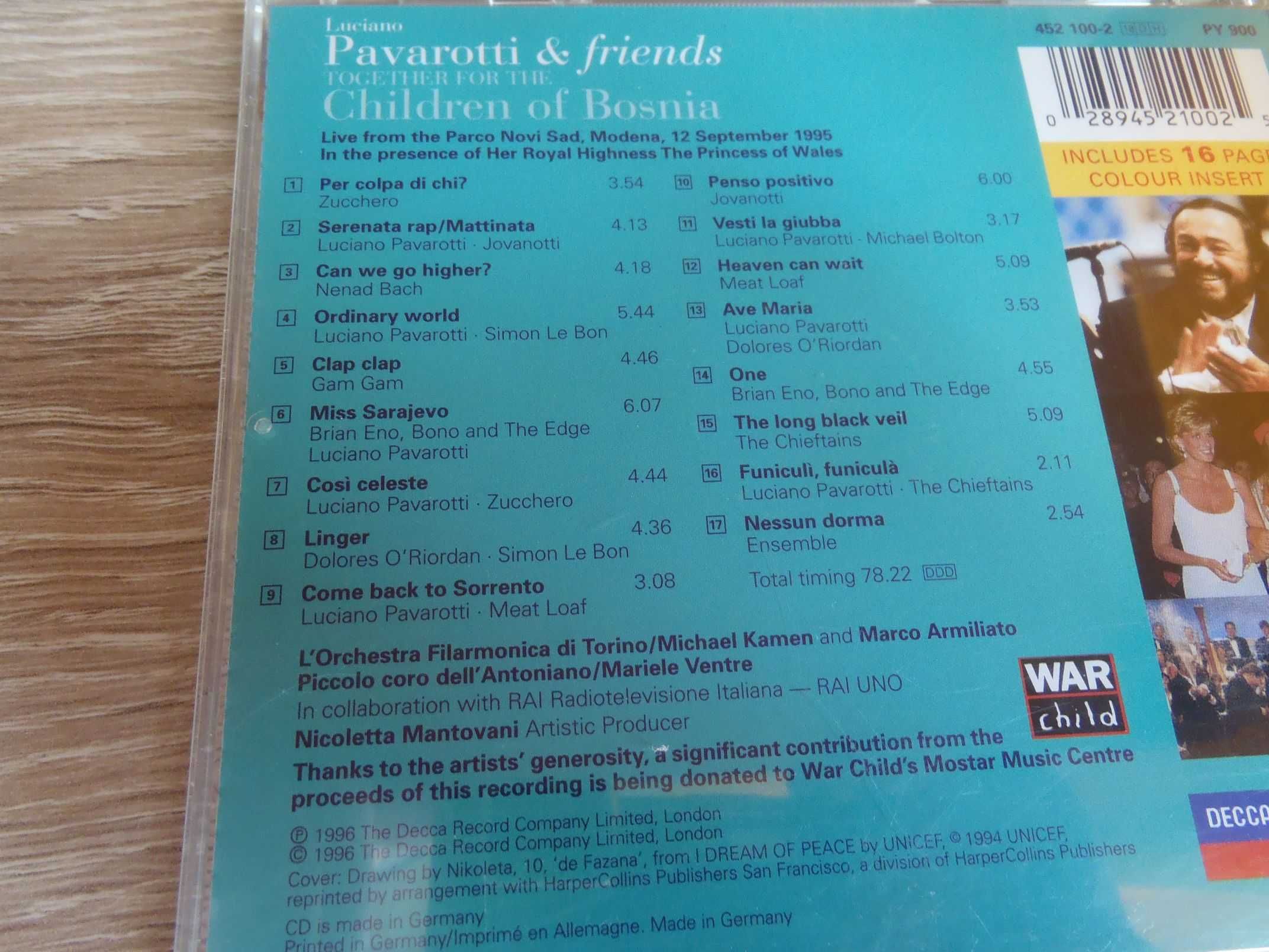 Płyta CD: Luciano Pavarotti & Friends - for Children of Bosnia 1996 r.