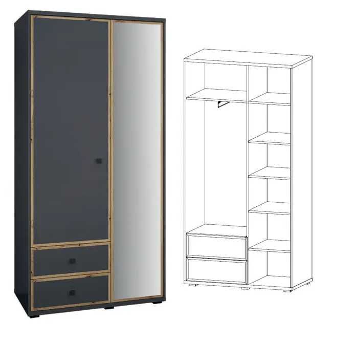 Шкаф распашной Ганновер 2Д2Ш с зеркалом