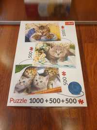Trefl puzzle koty 1000 plus 500 plus 500 razem 2000